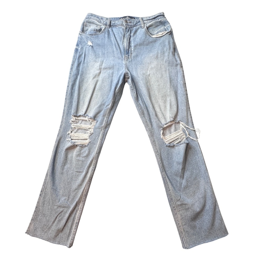 Hollister Jeans Womens 15R Blue 90s Vintage Straight‎ Ultra High Rise Distressed